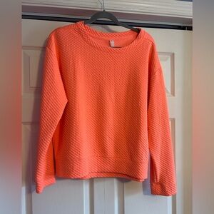 GAP Textured Orange Crew Neck Sweater